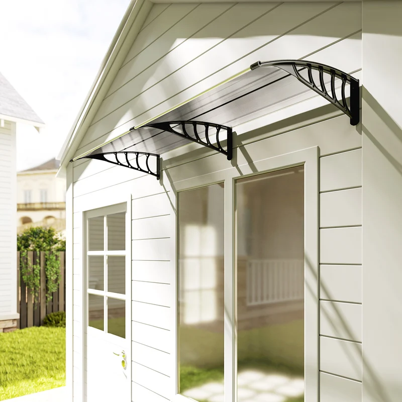 Outsunny Tejadillo De Protección 200x96 Cm Para Puertas Y Ventanas Transparente
