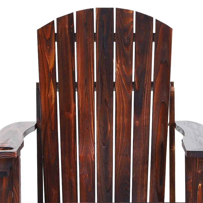 Outsunny Silla Adirondack Jardín De Madera Con Reposabrazos 72x95x93 Cm Marrón