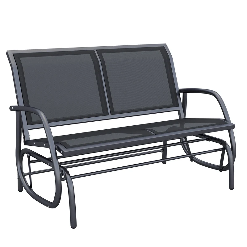 Outsunny Banco Balancín Jardín Columpio De 2 Plazas Estable Tubo Metal 120x70x85