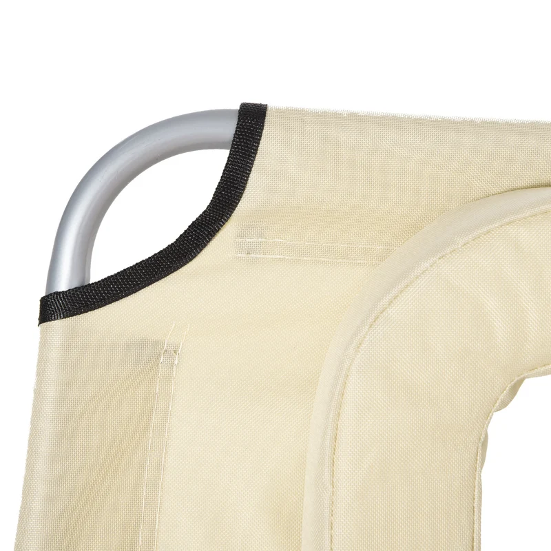 Outsunny Tumbona Reclinable Y Plegable De Jardín Con Respaldo Ajustable Beige