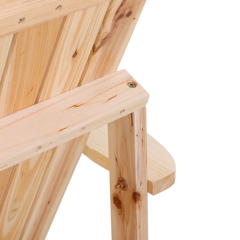 Outsunny Silla Adirondack Jardín De Madera Con Reposabrazos 72x95x93 Cm Natural