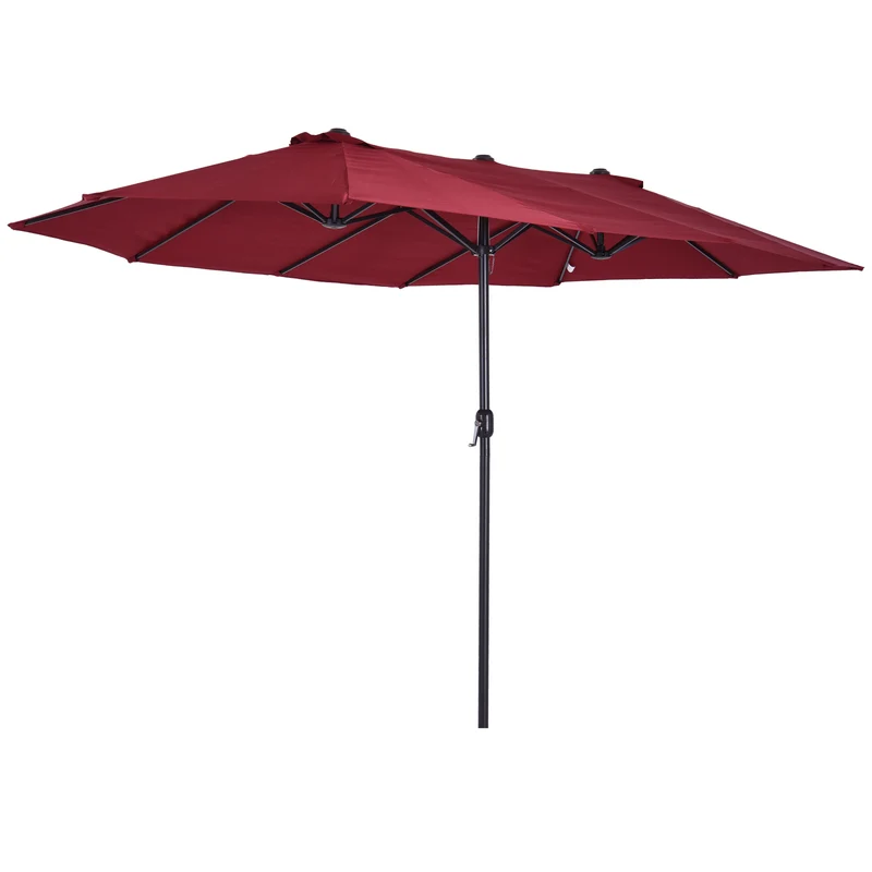 Outsunny Sombrilla Doble Extragrande Parasol Para Terraza Patio Protección Solar