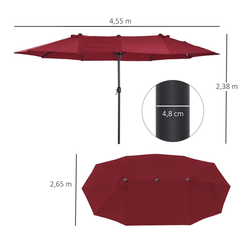 Outsunny Sombrilla Doble Extragrande Parasol Para Terraza Patio Protección Solar