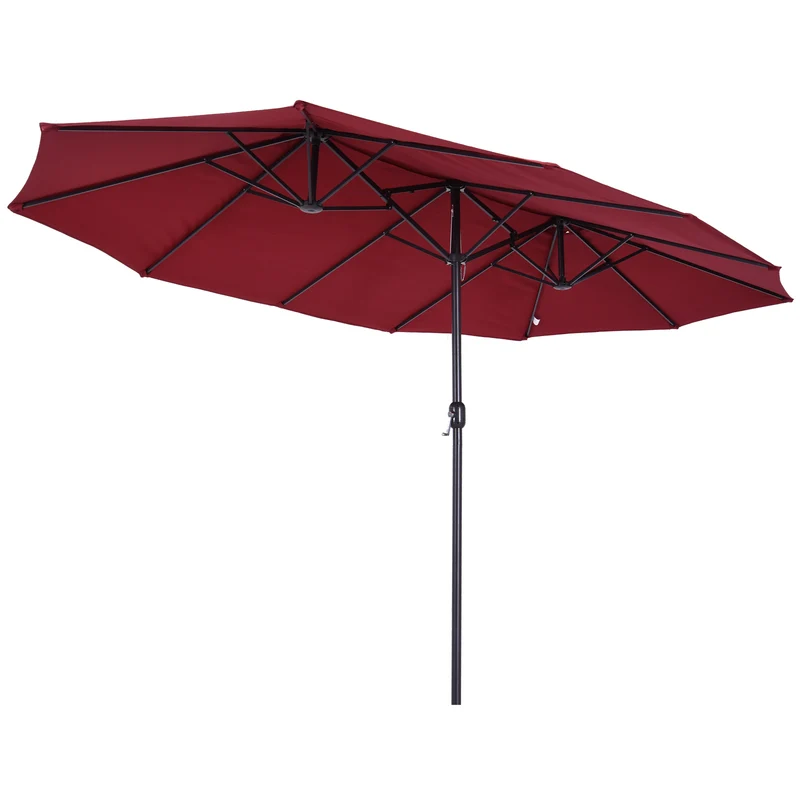 Outsunny Sombrilla Doble Extragrande Parasol Para Terraza Patio Protección Solar