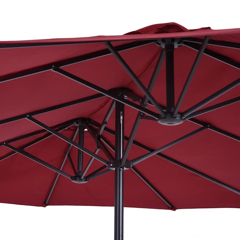 Outsunny Sombrilla Doble Extragrande Parasol Para Terraza Patio Protección Solar