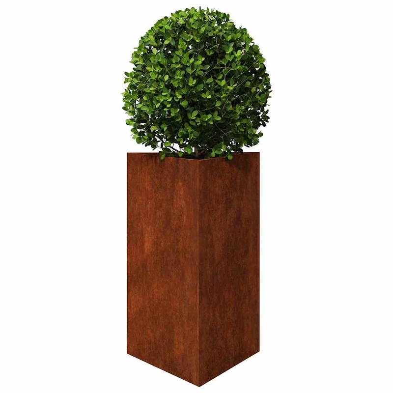 Jardineras Triangulares 2 Uds Acero Oxidado 50x43x75 Cm