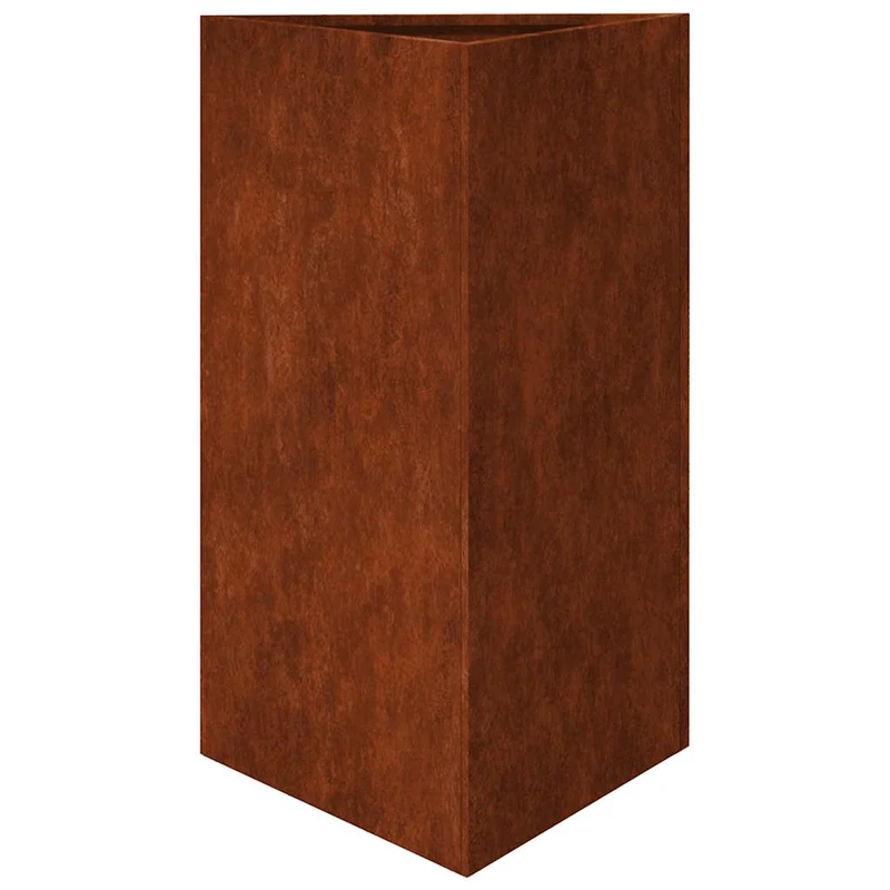 Jardineras Triangulares 2 Uds Acero Oxidado 50x43x75 Cm