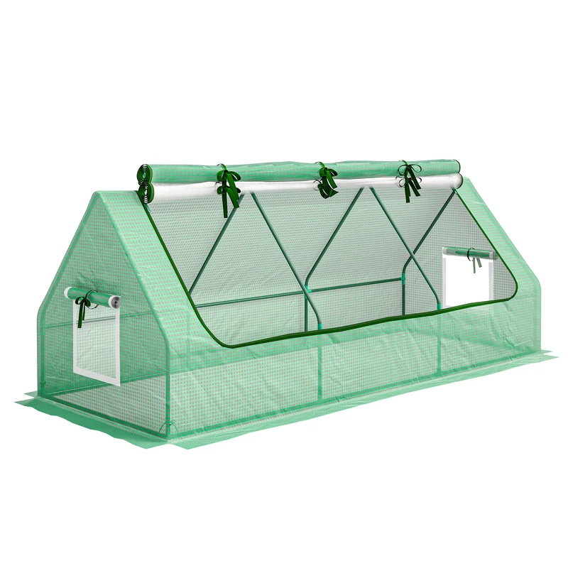 Outsunny Invernadero De Terraza 240x90x90 Cm Con Ventanas De Malla Verde