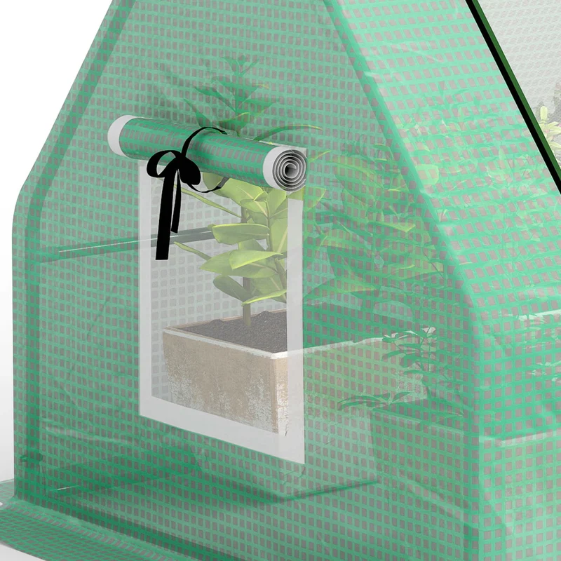Outsunny Invernadero De Terraza 240x90x90 Cm Con Ventanas De Malla Verde