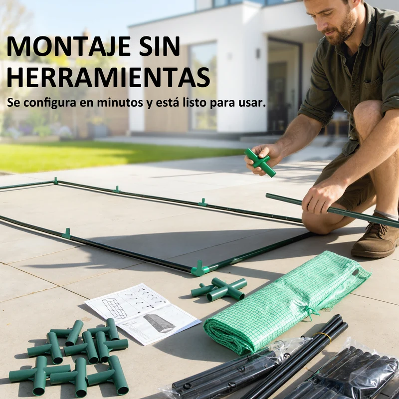 Outsunny Invernadero De Terraza 240x90x90 Cm Con Ventanas De Malla Verde