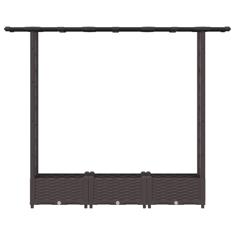 Cama Elevada Con Trellis Y Techo Marrón 164 X 40 X 121 Cm Pp