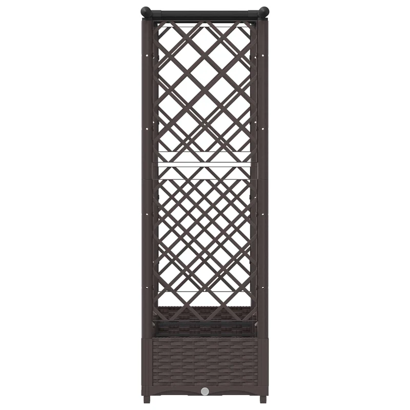 Cama Elevada Con Trellis Y Techo Marrón 164 X 40 X 121 Cm Pp