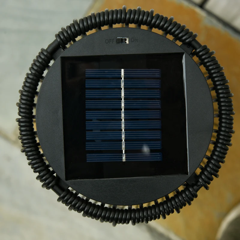 Outsunny Lámpara De Pie Ratán Energía Solar Con Control Luz Automático Negro