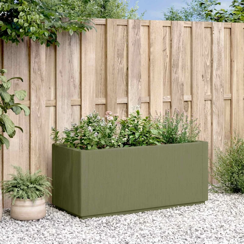 Caja De Flores De Jardín Verde 80 X 36 X 35 Cm Pp