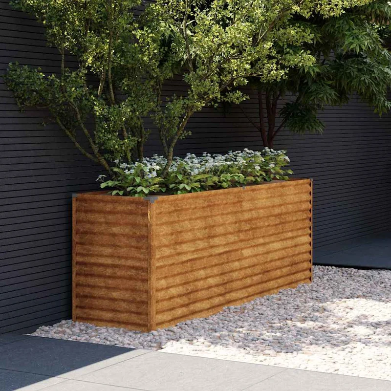 Jardinera Elevada 196x50x69 Cm Acero Corten