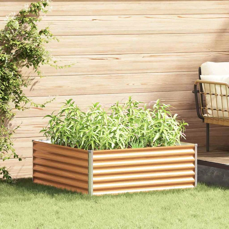 Arriate Elevado Marrón Claro 98 X 100 X 36 Cm Acero Galvanizado