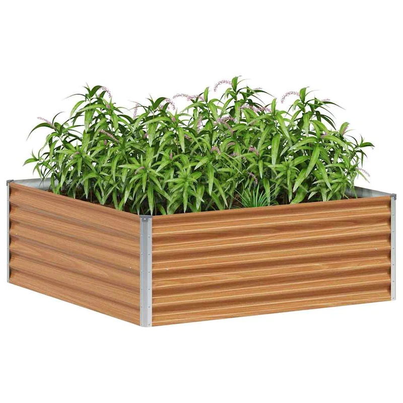 Arriate Elevado Marrón Claro 98 X 100 X 36 Cm Acero Galvanizado