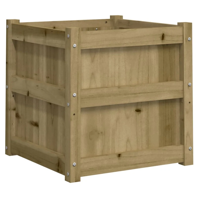 Jardinera Madera Maciza De Pino Impregnada 50x50x50 Cm