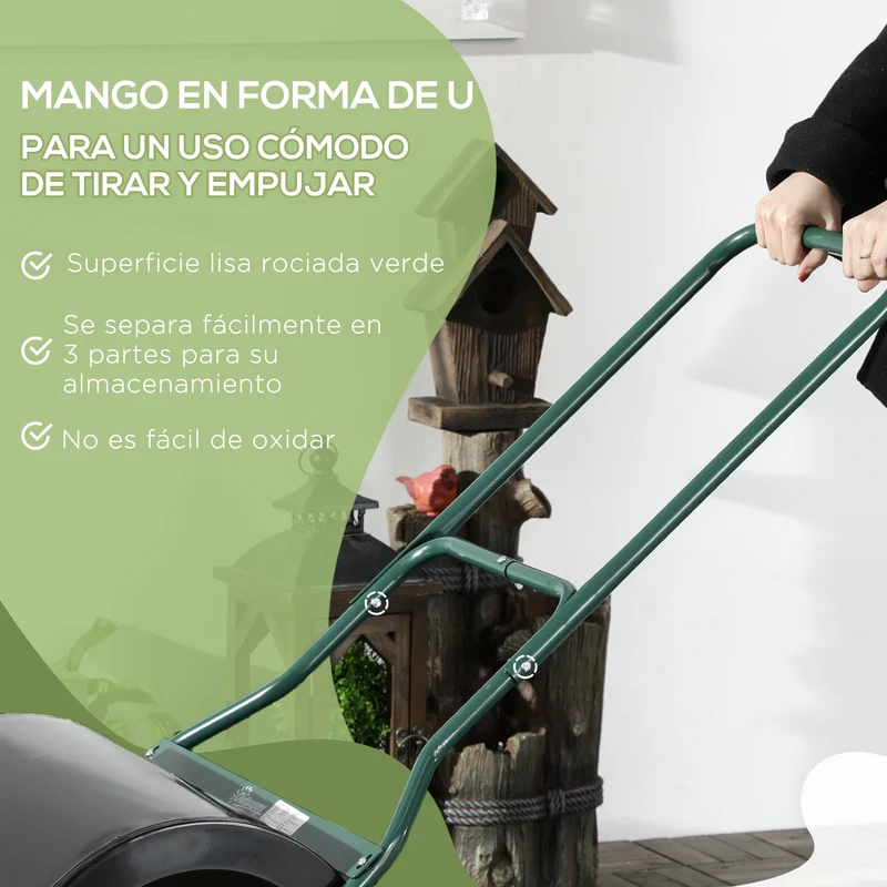 Outsunny Rodillo Para Césped Con Capacidad De 60l Diámetro De 50cm