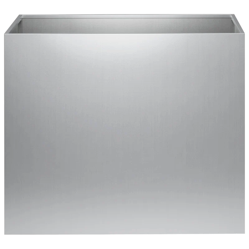 Macetero De Jardín Plateado 60 X 40 X 50 Cm Acero Galvanizado