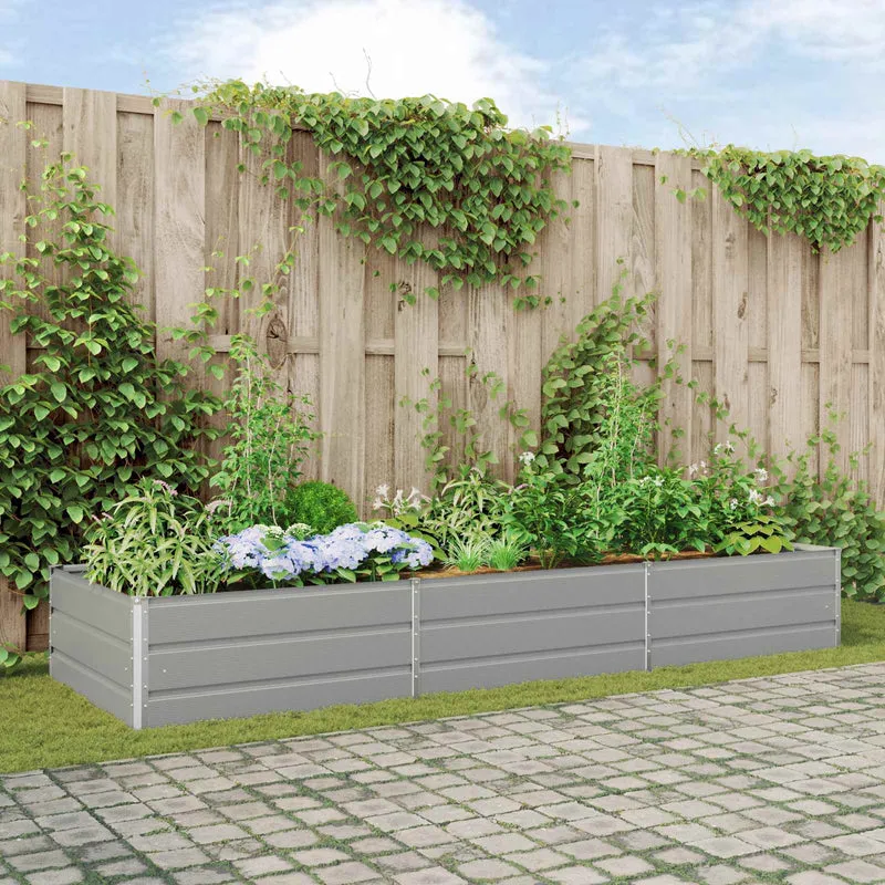 Jardinera Gris Claro 290 X 100 X 45 Cm Acero Galvanizado