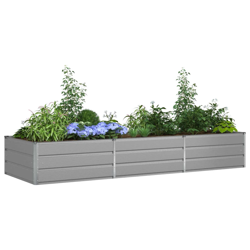 Jardinera Gris Claro 290 X 100 X 45 Cm Acero Galvanizado