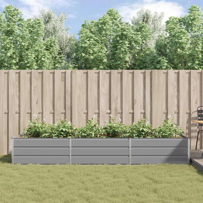 Jardinera Gris Claro 290 X 100 X 45 Cm Acero Galvanizado