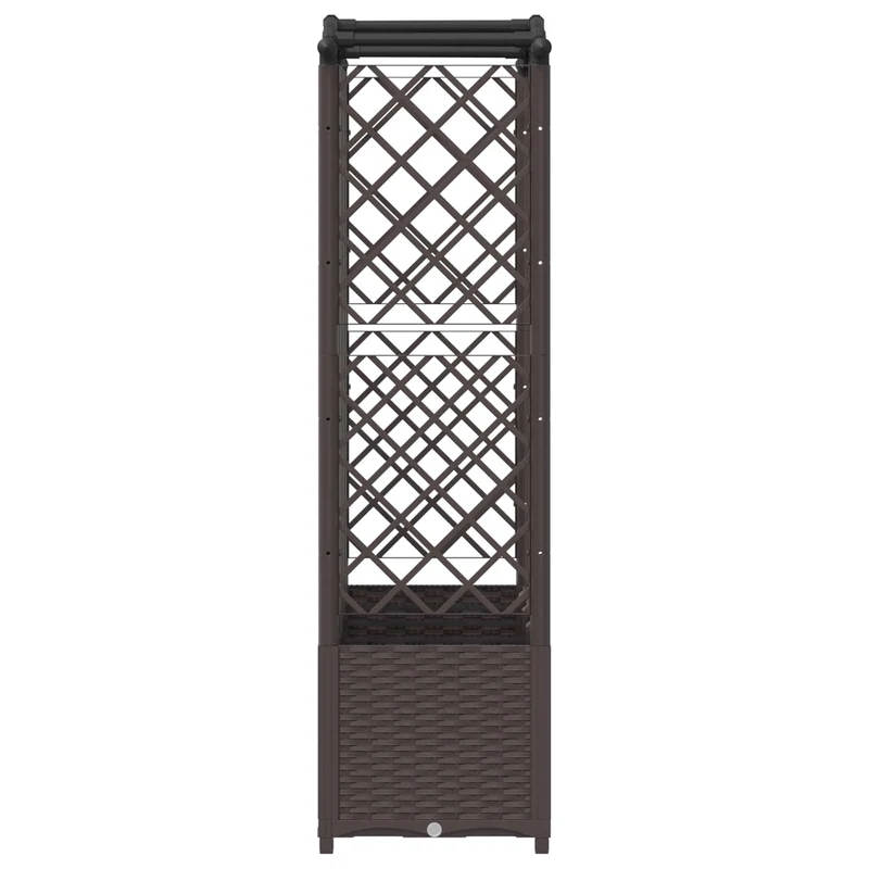 Cama Elevada Con Trellis Y Techo Marrón 204 X 40 X 138 Cm Pp