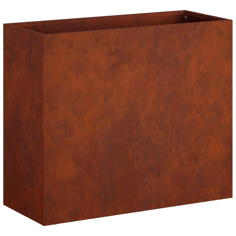 Macetero De Jardín Oxidado 50 X 20 X 40 Cm Acero Oxidado