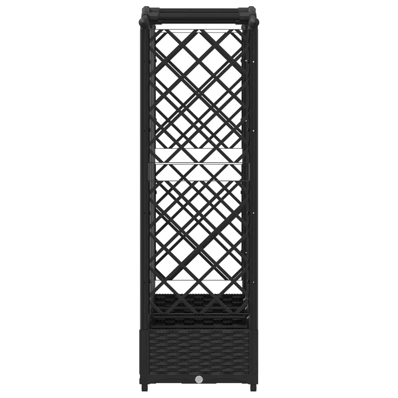Cama Elevada Con Trellis Y Techo Negro 203,5 X 40 X 123 Cm Pp