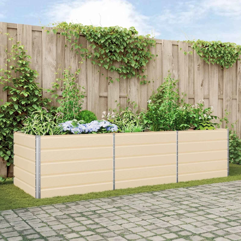 Jardinera Marfil 290 X 100 X 75 Cm Acero Galvanizado
