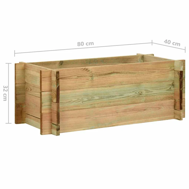 Jardinera De Verduras Madera Pino Impregnada 80 Cm