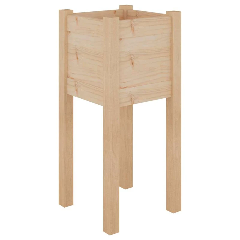 Jardinera De Madera Maciza De Pino 31x31x70 Cm