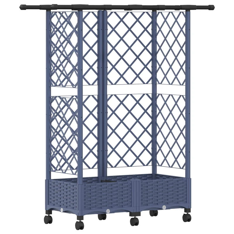 Cama Elevada Con Trellis Y Techo Gris 124 X 40 X 127 Cm Pp