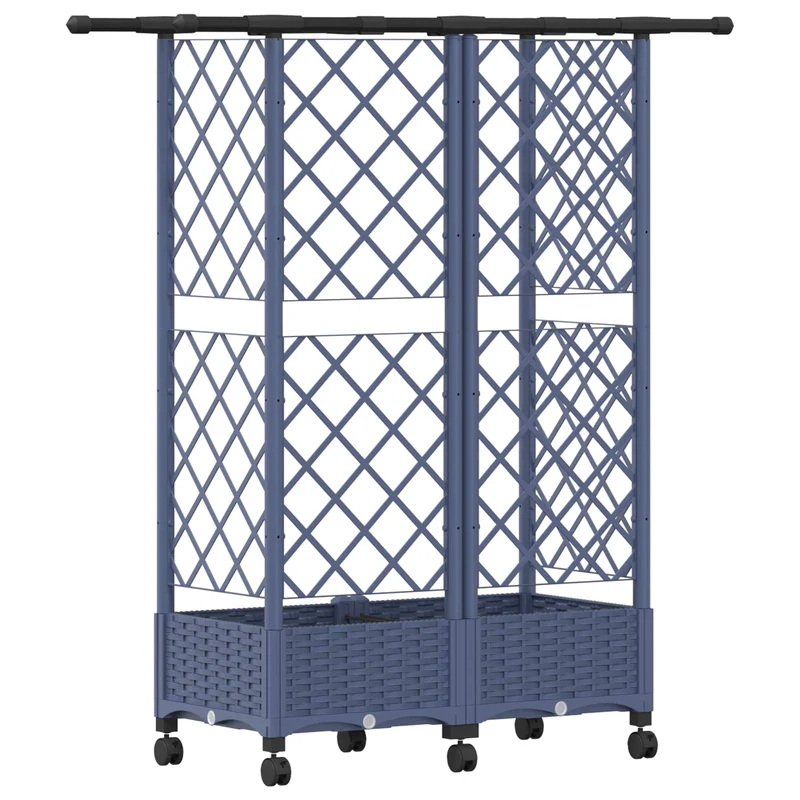 Cama Elevada Con Trellis Y Techo Gris 124 X 40 X 127 Cm Pp