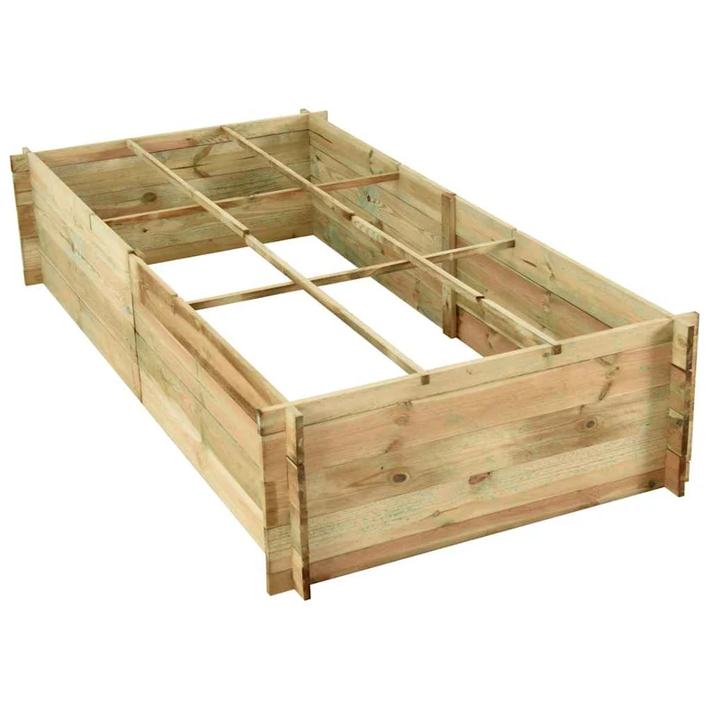Jardinera Para Verduras Madera Pino Impregnada 197x100x40cm