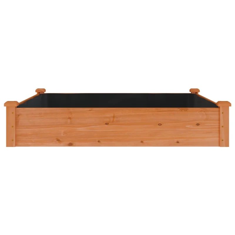Jardinera Arriate Forro Madera Maciza Abeto Marrón 120x120x25cm