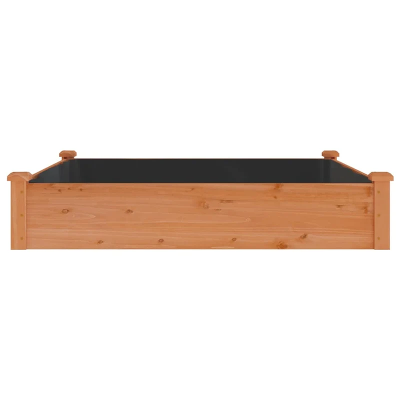 Jardinera Arriate Forro Madera Maciza Abeto Marrón 120x120x25cm