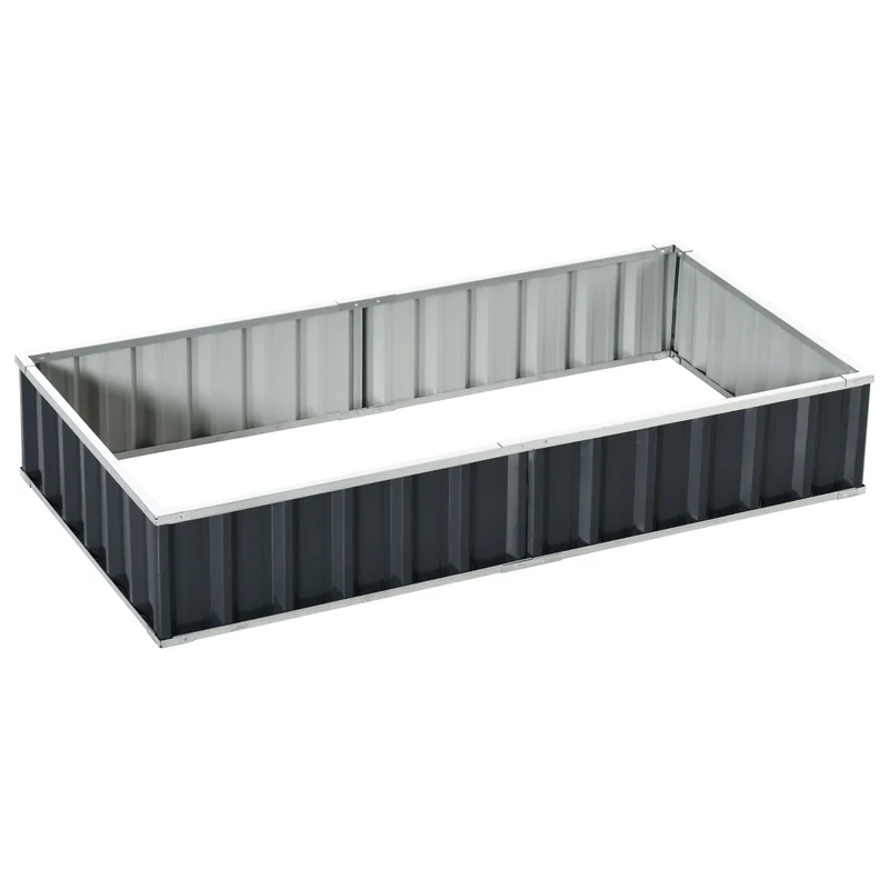 Outsunny Huerto Urbano 174x90x30cm Con Guantes Para Cultivos Plantas Flores Gris