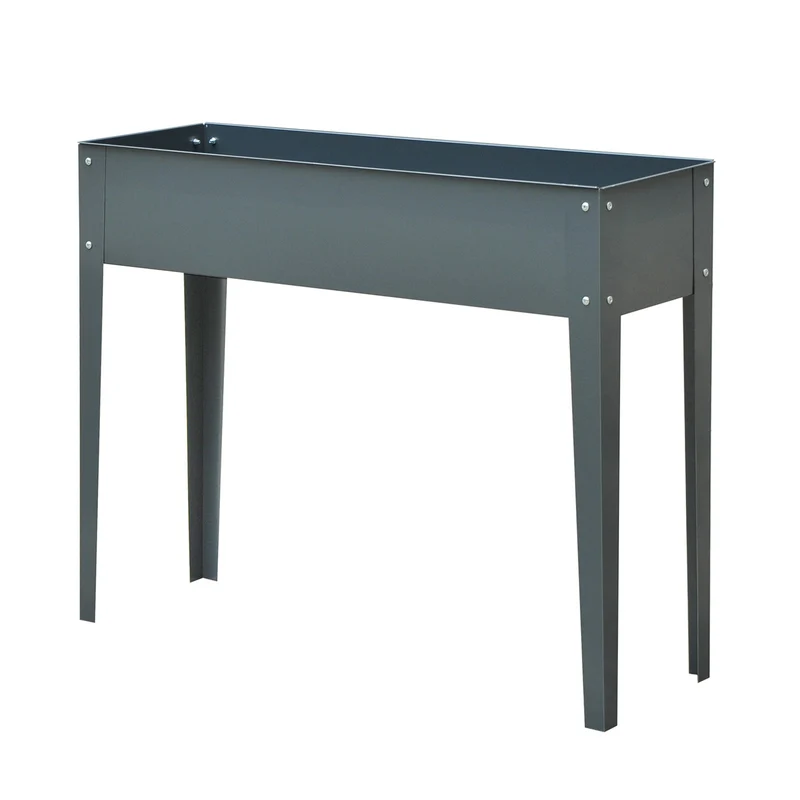 Outsunny Jardinera Elevada Rectangular Con 3 Orificios De Drenaje Para Planta