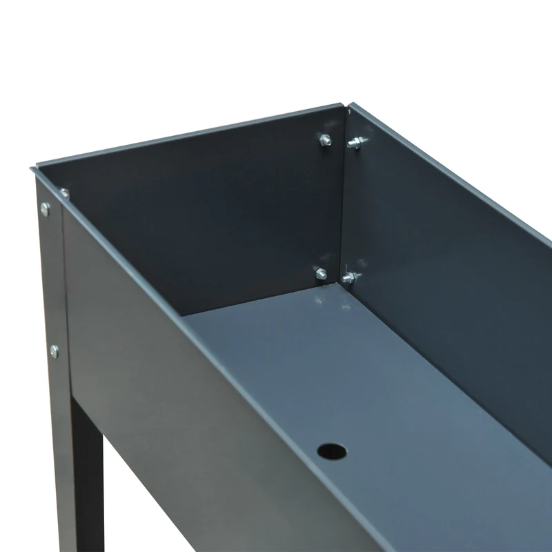 Outsunny Jardinera Elevada Rectangular Con 3 Orificios De Drenaje Para Planta