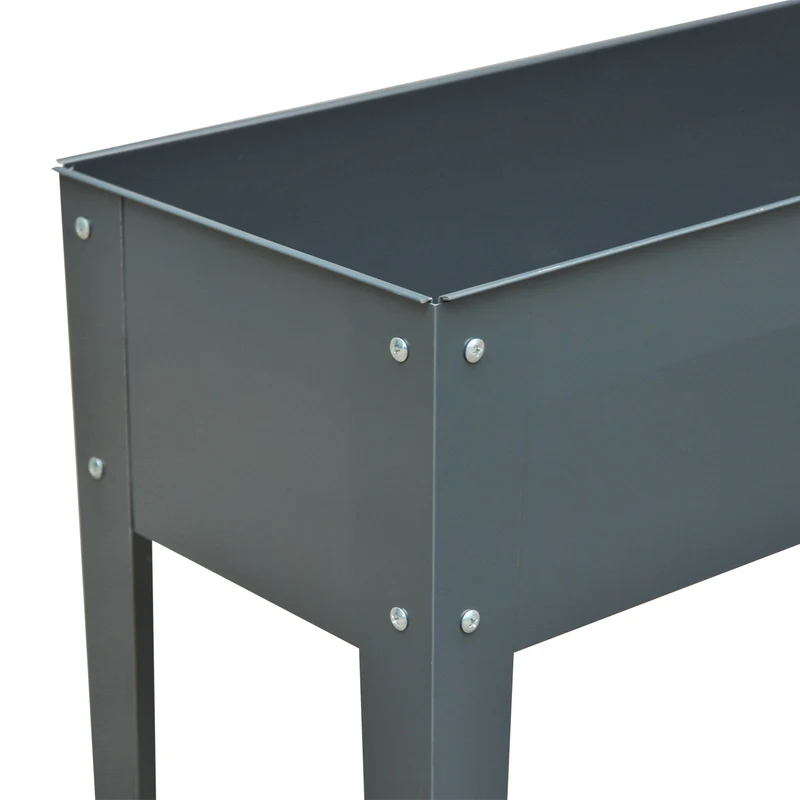 Outsunny Jardinera Elevada Rectangular Con 3 Orificios De Drenaje Para Planta
