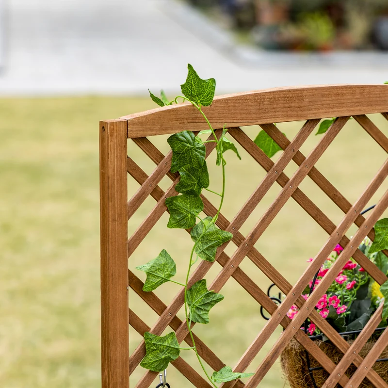 Outsunny Jardinera Con Enrejado Para Trepadora Cultivos Plantas 60x30x122,5 Cm