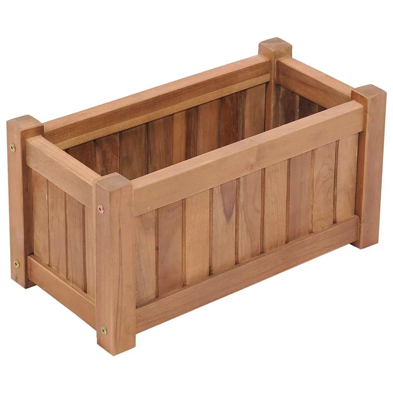 Arriate Elevado Madera Maciza De Teca 50x25x25 Cm