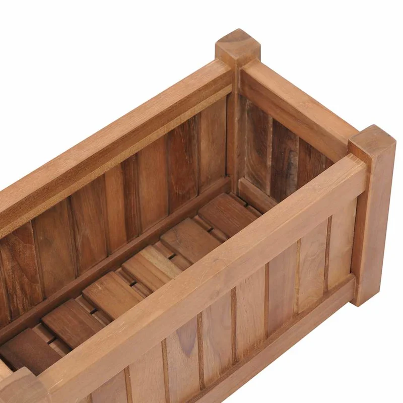 Arriate Elevado Madera Maciza De Teca 50x25x25 Cm