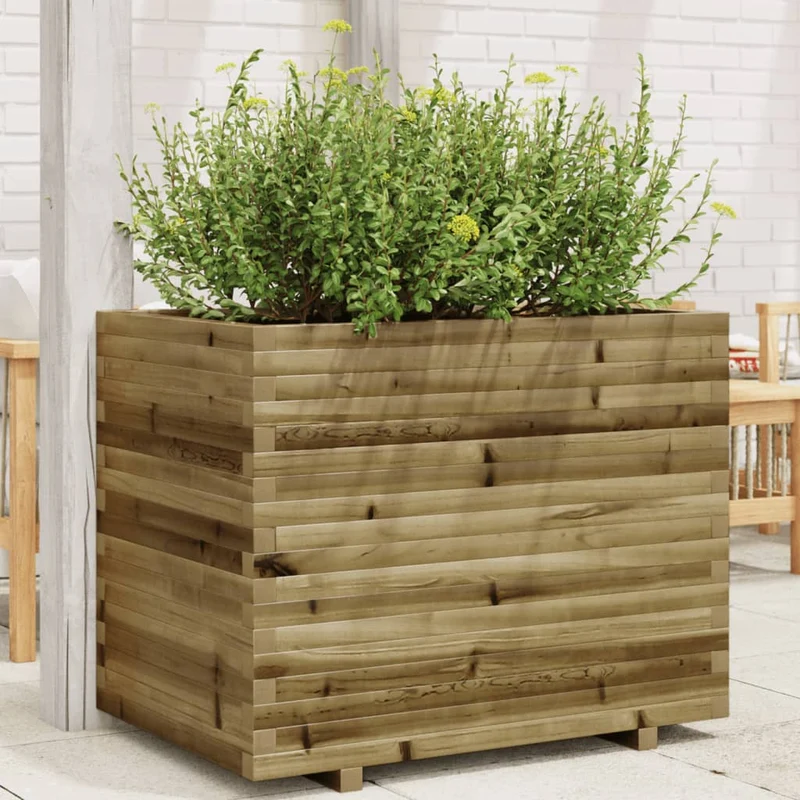 Jardinera Madera De Pino Impregnada 90x60x72 Cm