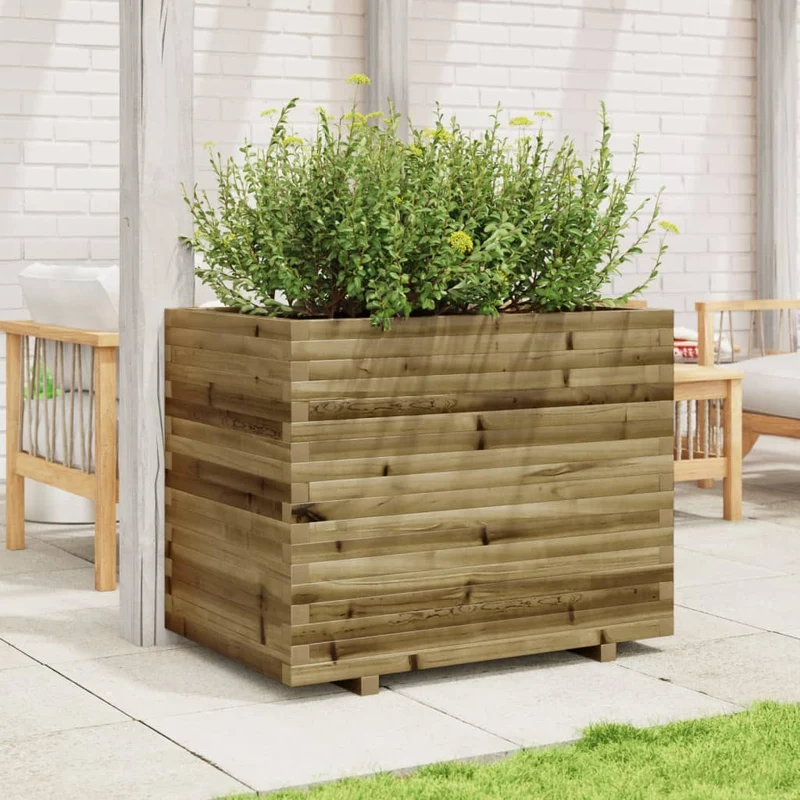 Jardinera Madera De Pino Impregnada 90x60x72 Cm