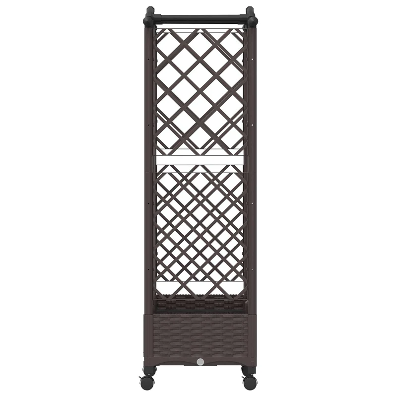 Cama Elevada Con Trellis Y Techo Marrón 124 X 40 X 129 Cm Pp