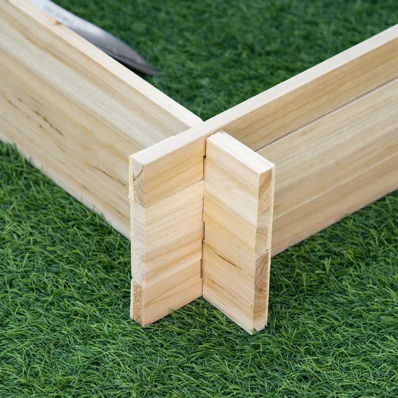 Outsunny Arriate De Madera De Jardín Suelo De Huerto Urbano 100x100x16cm Natural