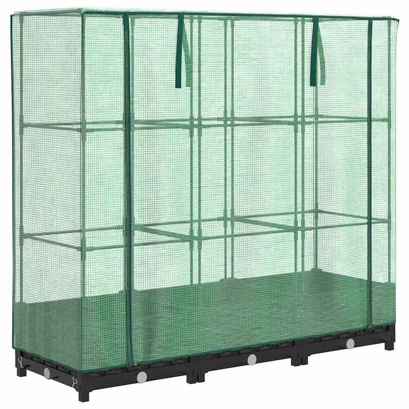 Jardinera Elevada Con Cubierta De Invernadero Aspecto Ratán 120x40x123 Cm